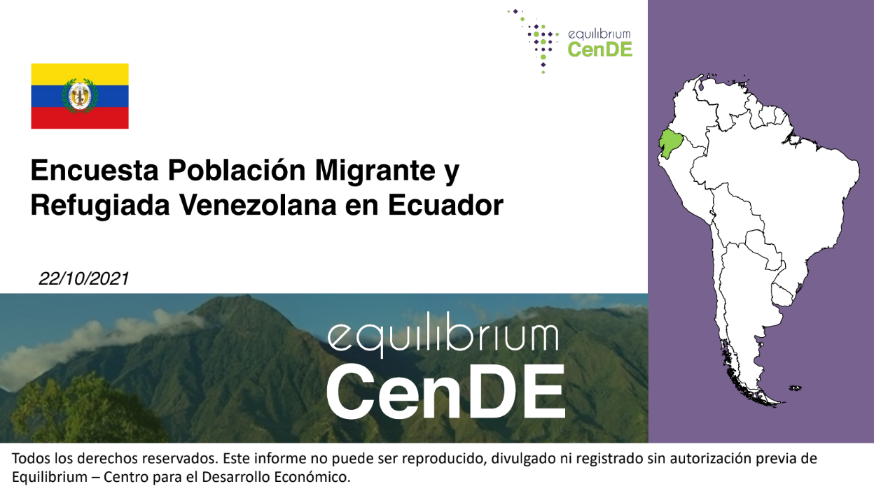 Migración Venezolana en Ecuador: resultados de 3era Encuesta Regional a Población Migrante y Refugiada Venezolana
